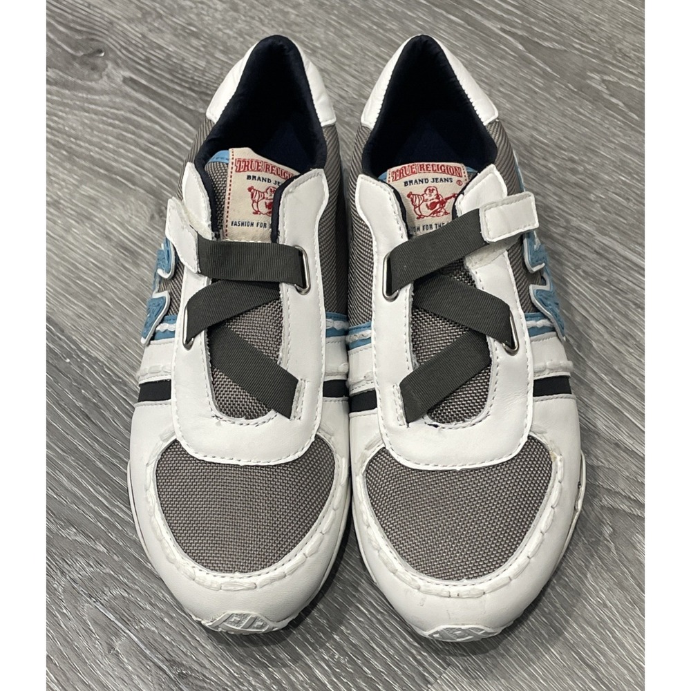 NEW‎ True Religion Women's Sneakers Size 8 White Gray Blue Low Top Casual Shoes